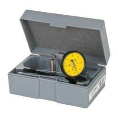 Mitutoyo - 0.03 Inch Range, 0.0005 Inch Dial Graduation, Vertical Dial Test Indicator - 1.5748 Inch White Dial, 0-15-0 Dial Reading, Accurate to 0.0005 Inch - Industrial Tool & Supply