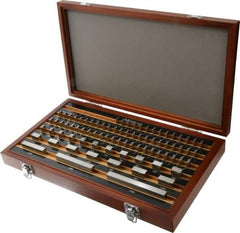 Mitutoyo - 81 Piece, 0.05 to 4", Grade 00, Steel Gage Block Set - Rectangular, 3µ (0.05-1"), 4µ (2"), 6µ (4") Tolerance - Industrial Tool & Supply