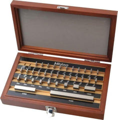 Mitutoyo - 35 Piece, 0.1001 to 4", Grade 0, Steel Gage Block Set - Rectangular, 0.0001" Tolerance - Industrial Tool & Supply