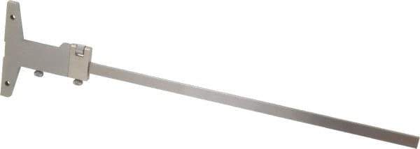 Mitutoyo - 0 to 300mm Measurement Range, 410mm Rule Length, 4 Inch Base Length, Vernier Depth Gage - 0.02mm Graduation, Accurate to 0.04mm, Stainless Steel, Satin Chrome Coated - Industrial Tool & Supply