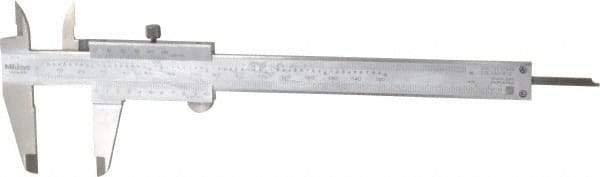 Mitutoyo - 0 to 6" Stainless Steel Vernier Caliper - 0.02mm Graduation, 40mm Jaw Depth, 0.03mm Accuracy - Industrial Tool & Supply