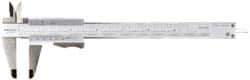 Mitutoyo - 0 to 8" Stainless Steel Vernier Caliper - 0.02mm Graduation, 50mm Jaw Depth, 0.03mm Accuracy - Industrial Tool & Supply