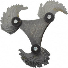 Mitutoyo - 51 Leaf, 4 to 84 TPI Range, Screw Pitch Gage - 60° Thread Angle - Industrial Tool & Supply