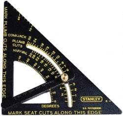 Stanley - 6-3/4" Blade Length x 10-3/4" Base Length, Black Finish, Aluminum Layout Tool - 1/8" Graduation - Industrial Tool & Supply