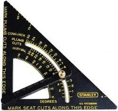 Stanley - 6-3/4" Blade Length x 10-3/4" Base Length, Black Finish, Aluminum Layout Tool - 1/8" Graduation - Industrial Tool & Supply