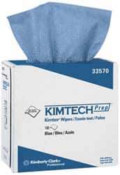 Kimtech - Dry Clean Room/Lab/Critical Task Wipes - Pop-Up, 16-3/4" x 8-3/4" Sheet Size, Blue - Industrial Tool & Supply