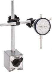 Mitutoyo - 0.001" Graduation, 1" Max Meas, 0-100 Dial Reading, Dial Indicator & Base Kit - 58mm Base Length x 50mm Base Width x 55mm Base Height - Industrial Tool & Supply