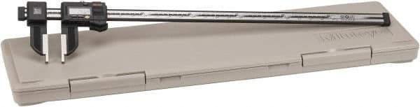 Mitutoyo - 0 to 600mm Range, 0.01mm Resolution, IP66 Electronic Caliper - Stainless Steel with 100mm Carbon Fiber Reinforced Plastic (CFRP) Jaws, 0.05mm Accuracy, SPC Output - Industrial Tool & Supply