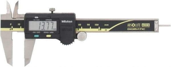 Mitutoyo - 0 to 100mm Range, 0.01mm Resolution, Electronic Caliper - Stainless Steel with 40mm Stainless Steel Jaws, 0.03mm Accuracy - Industrial Tool & Supply