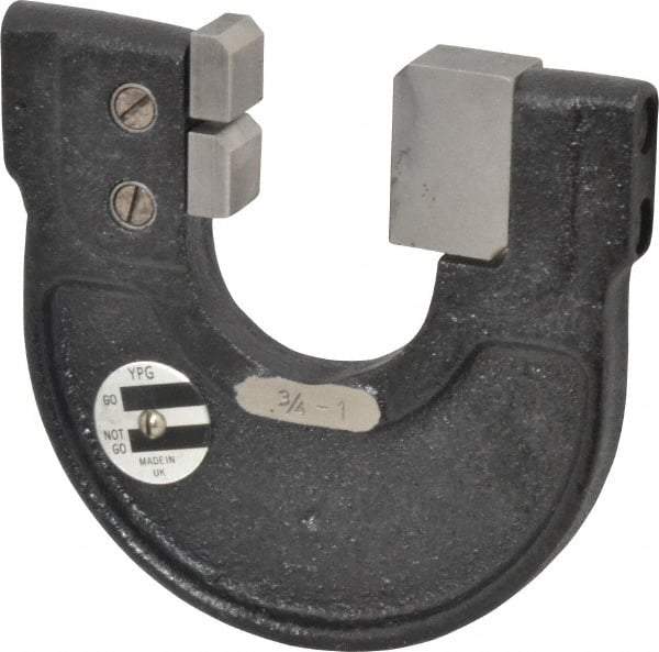 YPG - 3/4 to 1 Inch, Cast Iron 3 Frame Snap Gage - 0.0001 Inch Graduation, Hardened Tool Steel Anvil - Industrial Tool & Supply