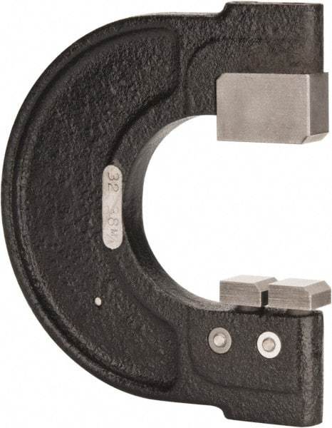 YPG - 1-1/4 to 1-1/2 Inch, Cast Iron 4 Frame Snap Gage - 0.001 Inch Graduation, Hardened Tool Steel Anvil - Industrial Tool & Supply