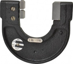 YPG - 1-1/2 to 1-3/4 Inch, Cast Iron 4x Frame Snap Gage - 0.001 Inch Graduation, Hardened Tool Steel Anvil - Industrial Tool & Supply