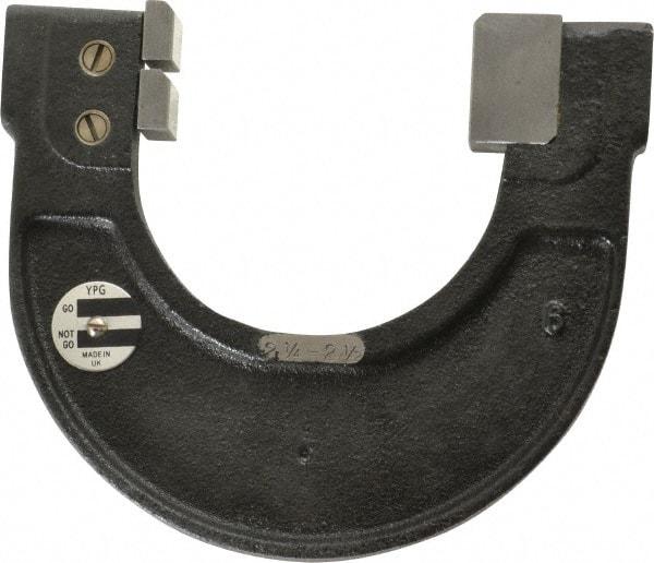 YPG - 2-1/4 to 2-1/2 Inch, Cast Iron 6 Frame Snap Gage - 0.001 Inch Graduation, Hardened Tool Steel Anvil - Industrial Tool & Supply
