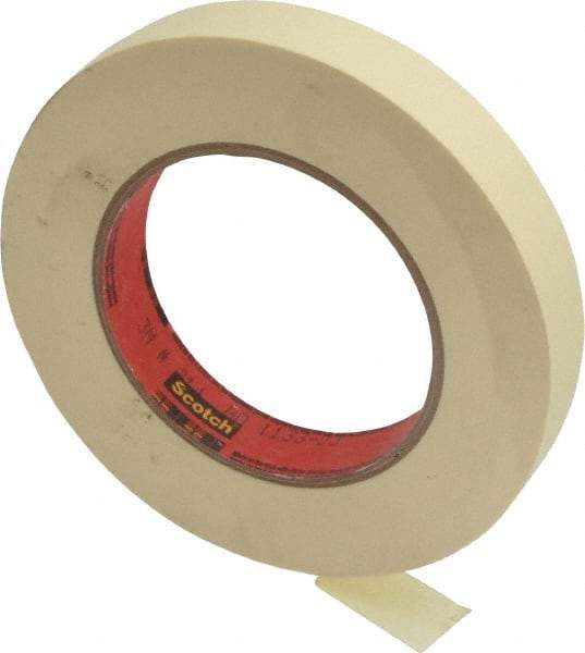 3M - 3/4" Wide x 60 Yd Long Tan Paper Masking Tape - Series 214, 5.8 mil Thick, 27 In/Lb Tensile Strength - Industrial Tool & Supply