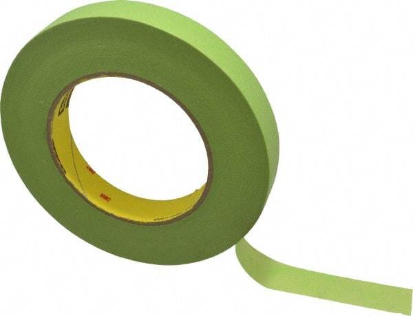 3M - 3/4" Wide x 60 Yd Long Green Paper Masking Tape - Series 401+/233+, 6.7 mil Thick, 25 In/Lb Tensile Strength - Industrial Tool & Supply