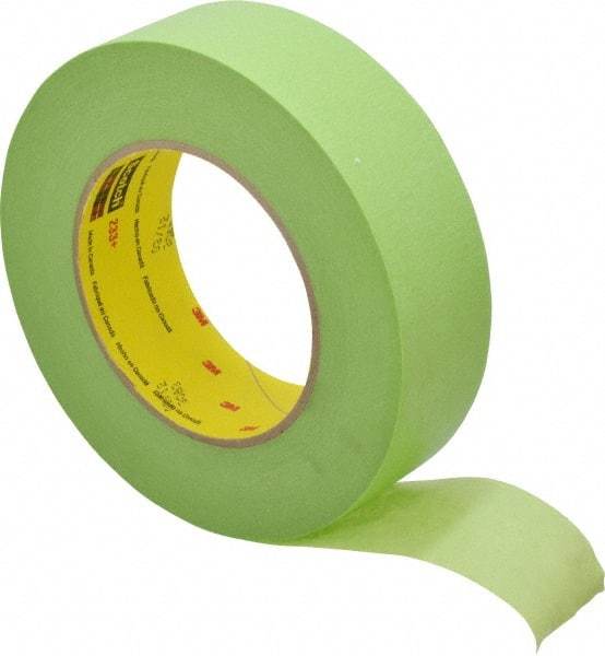 3M - 1-1/2" Wide x 60 Yd Long Green Paper Masking Tape - Series 401+/233+, 6.7 mil Thick, 25 In/Lb Tensile Strength - Industrial Tool & Supply