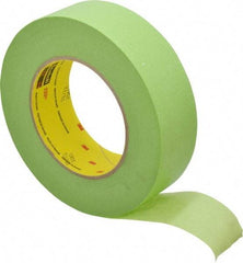 3M - 1-1/2" Wide x 60 Yd Long Green Paper Masking Tape - Series 401+/233+, 6.7 mil Thick, 25 In/Lb Tensile Strength - Industrial Tool & Supply