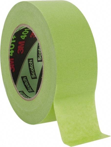 3M - 2" Wide x 60 Yd Long Green Paper Masking Tape - Series 401+/233+, 6.7 mil Thick, 25 In/Lb Tensile Strength - Industrial Tool & Supply