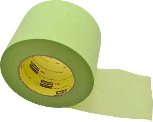 3M - 4" Wide x 60 Yd Long Green Paper Masking Tape - Series 401+/233+, 6.7 mil Thick, 25 In/Lb Tensile Strength - Industrial Tool & Supply