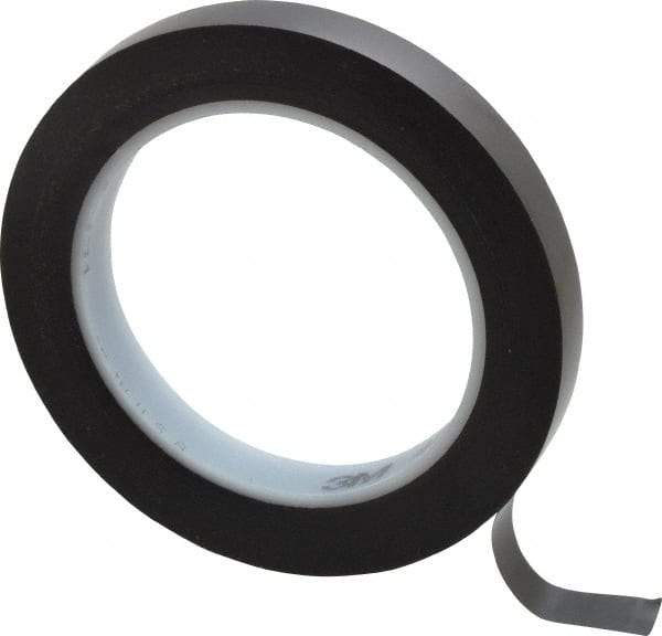 3M - Black Solid Color Vinyl Tape - 1/2" Wide x 108' Long x 5.2 mil Thick, General Traffic - Industrial Tool & Supply