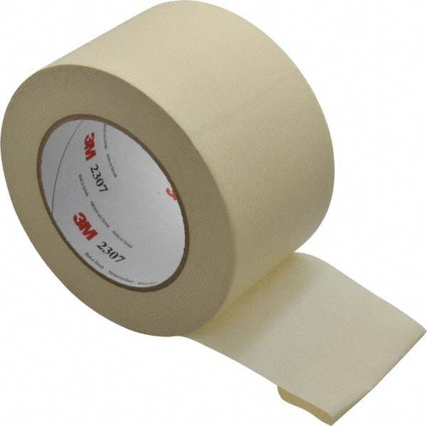 3M - 3" Wide x 60 Yd Long Tan Paper Masking Tape - Series 2307, 5.2 mil Thick, 23 In/Lb Tensile Strength - Industrial Tool & Supply