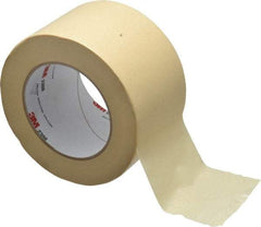 3M - 3" Wide x 60 Yd Long Tan Paper Masking Tape - Series 2308, 5.3 mil Thick, 22 In/Lb Tensile Strength - Industrial Tool & Supply