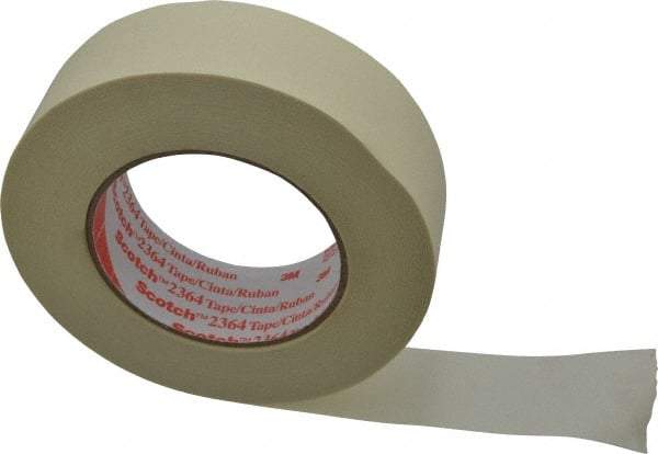 3M - 1-1/2" Wide x 60 Yd Long Tan Paper Masking Tape - Series 2364, 6.5 mil Thick, 24 In/Lb Tensile Strength - Industrial Tool & Supply