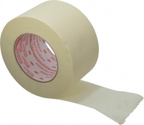 3M - 3" Wide x 60 Yd Long Tan Paper Masking Tape - Series 2364, 6.5 mil Thick, 24 In/Lb Tensile Strength - Industrial Tool & Supply