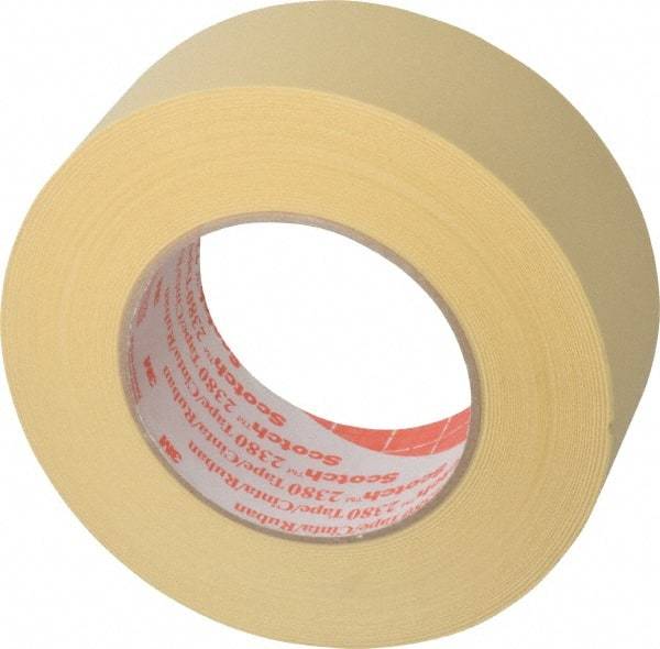 3M - 2" Wide x 60 Yd Long Tan Paper Masking Tape - Series 2380, 7.2 mil Thick, 28 In/Lb Tensile Strength - Industrial Tool & Supply