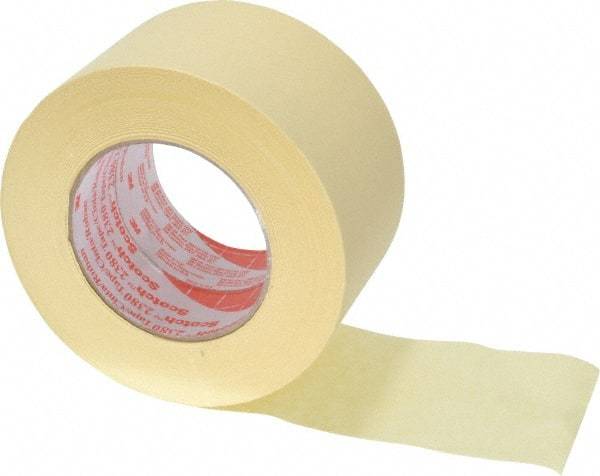 3M - 3" Wide x 60 Yd Long Tan Paper Masking Tape - Series 2380, 7.2 mil Thick, 28 In/Lb Tensile Strength - Industrial Tool & Supply