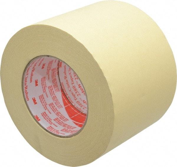 3M - 4" Wide x 60 Yd Long Tan Paper Masking Tape - Series 2380, 7.2 mil Thick, 28 In/Lb Tensile Strength - Industrial Tool & Supply