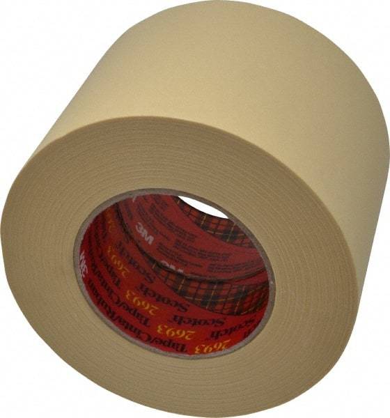 3M - 4" Wide x 60 Yd Long Tan Paper Masking Tape - Series 2693, 7.9 mil Thick, 29 In/Lb Tensile Strength - Industrial Tool & Supply