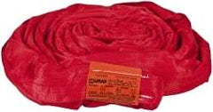 Lift-All - 12' Long x 2-1/8" Wide, 13,200 Lb Vertical Capacity, Polyester Web Sling - 10,600 Lb Choker Capacity, 1-3/8" Diam Chain, Red, with Endless Sling - Industrial Tool & Supply