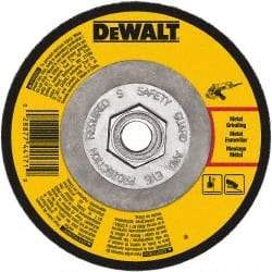 DeWALT - 24 Grit, 5" Wheel Diam, 1/4" Wheel Thickness, Type 27 Depressed Center Wheel - Aluminum Oxide, Resinoid Bond, 12,200 Max RPM - Industrial Tool & Supply