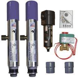 Vortec - 5,000 BTU per Hour, Vortex Enclosure Cooler with Thermostat - 3/4 Inch Diameter, 1/4 NPT Thread, 70 Cubic Ft. per min - Industrial Tool & Supply