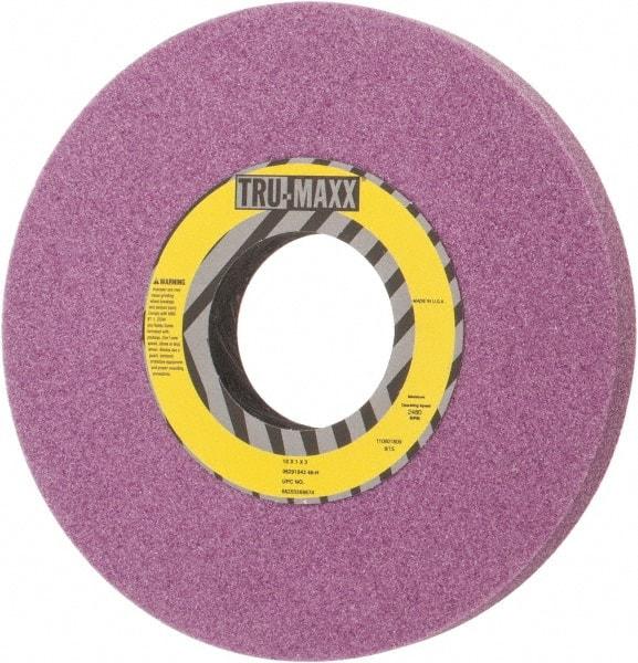 Tru-Maxx - 10" Diam x 3" Hole x 1" Thick, H Hardness, 46 Grit Surface Grinding Wheel - Aluminum Oxide, Type 1, Coarse Grade, 2,480 Max RPM, Vitrified Bond, No Recess - Industrial Tool & Supply