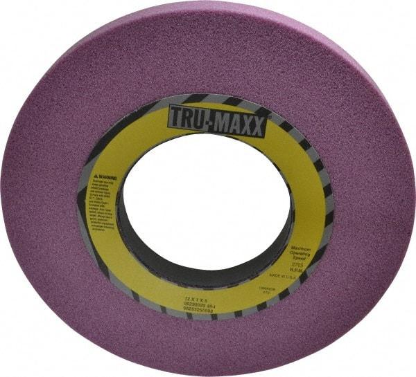 Tru-Maxx - 12" Diam x 5" Hole x 1" Thick, I Hardness, 46 Grit Surface Grinding Wheel - Aluminum Oxide, Type 1, Coarse Grade, 2,705 Max RPM, Vitrified Bond, No Recess - Industrial Tool & Supply