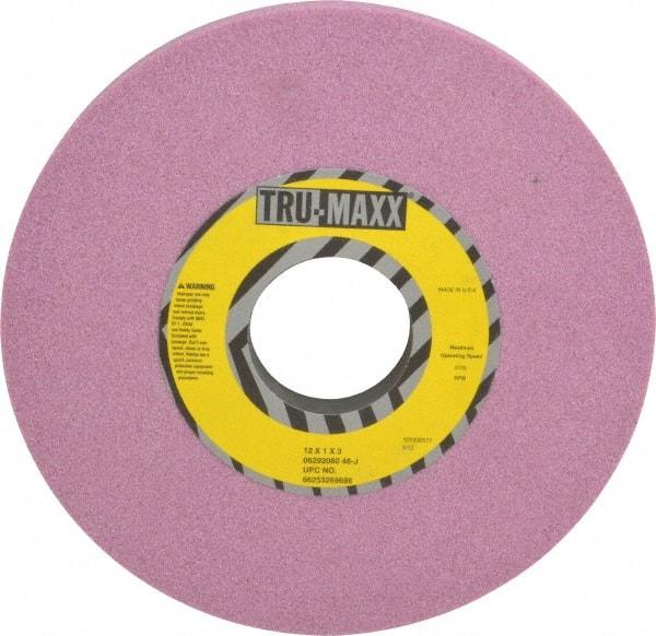 Tru-Maxx - 12" Diam x 3" Hole x 1" Thick, J Hardness, 46 Grit Surface Grinding Wheel - Aluminum Oxide, Type 1, Coarse Grade, 2,705 Max RPM, Vitrified Bond, No Recess - Industrial Tool & Supply