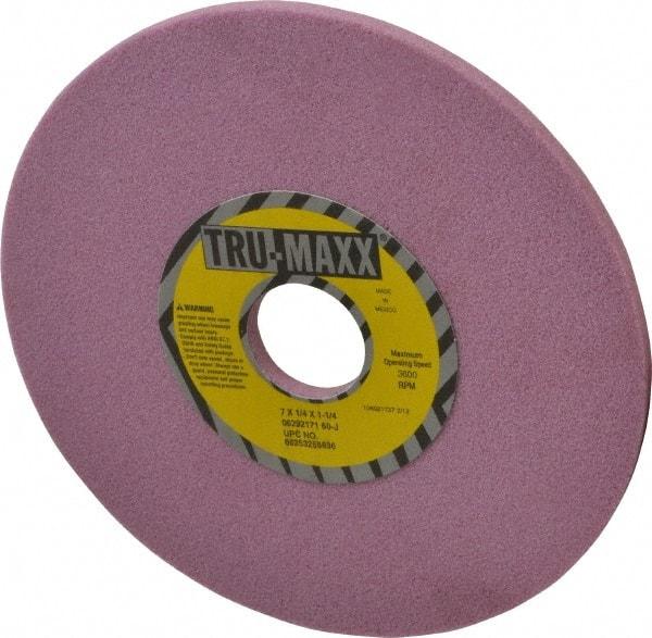 Tru-Maxx - 7" Diam x 1-1/4" Hole x 1/4" Thick, J Hardness, 60 Grit Surface Grinding Wheel - Aluminum Oxide, Type 1, Medium Grade, 3,600 Max RPM, Vitrified Bond, No Recess - Industrial Tool & Supply