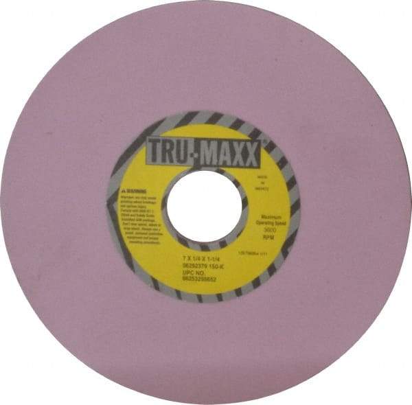 Tru-Maxx - 7" Diam x 1-1/4" Hole x 1/4" Thick, K Hardness, 150 Grit Surface Grinding Wheel - Aluminum Oxide, Type 1, Very Fine Grade, 3,600 Max RPM, Vitrified Bond, No Recess - Industrial Tool & Supply