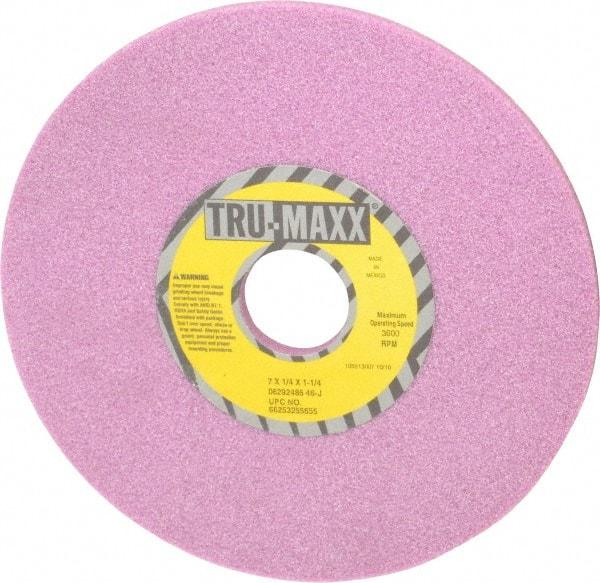 Tru-Maxx - 7" Diam x 1-1/4" Hole x 1/4" Thick, J Hardness, 46 Grit Surface Grinding Wheel - Aluminum Oxide, Type 1, Coarse Grade, 3,600 Max RPM, Vitrified Bond, No Recess - Industrial Tool & Supply