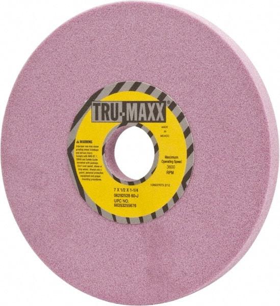 Tru-Maxx - 7" Diam x 1-1/4" Hole x 1/2" Thick, J Hardness, 60 Grit Surface Grinding Wheel - Aluminum Oxide, Type 1, Medium Grade, 3,600 Max RPM, Vitrified Bond, No Recess - Industrial Tool & Supply