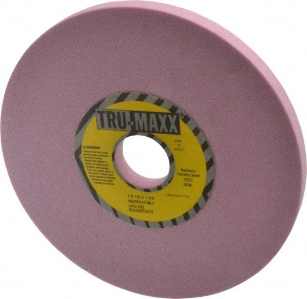 Tru-Maxx - 7" Diam x 1-1/4" Hole x 1/2" Thick, I Hardness, 80 Grit Surface Grinding Wheel - Aluminum Oxide, Type 1, Medium Grade, 3,600 Max RPM, Vitrified Bond, No Recess - Industrial Tool & Supply