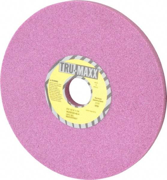 Tru-Maxx - 8" Diam x 1-1/4" Hole x 1/2" Thick, H Hardness, 46 Grit Surface Grinding Wheel - Aluminum Oxide, Type 1, Coarse Grade, 3,105 Max RPM, Vitrified Bond, No Recess - Industrial Tool & Supply
