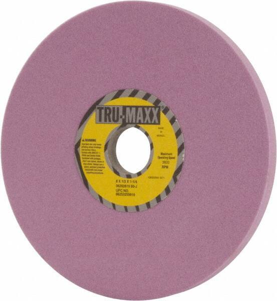 Tru-Maxx - 8" Diam x 1-1/4" Hole x 1/2" Thick, J Hardness, 80 Grit Surface Grinding Wheel - Aluminum Oxide, Type 1, Medium Grade, 3,600 Max RPM, Vitrified Bond, No Recess - Industrial Tool & Supply