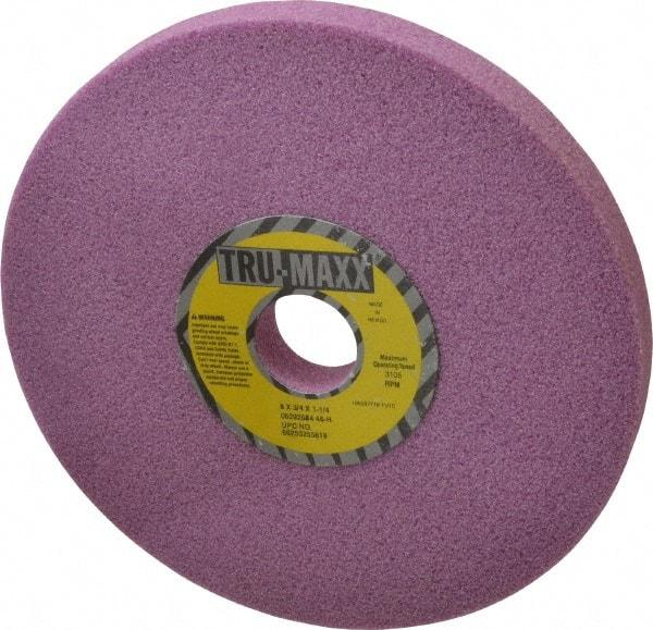 Tru-Maxx - 8" Diam x 1-1/4" Hole x 3/4" Thick, H Hardness, 46 Grit Surface Grinding Wheel - Aluminum Oxide, Type 1, Coarse Grade, 3,105 Max RPM, Vitrified Bond, No Recess - Industrial Tool & Supply