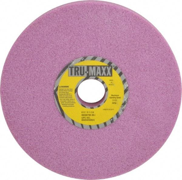 Tru-Maxx - 8" Diam x 1-1/4" Hole x 1" Thick, I Hardness, 46 Grit Surface Grinding Wheel - Aluminum Oxide, Type 1, Coarse Grade, 3,105 Max RPM, Vitrified Bond, No Recess - Industrial Tool & Supply