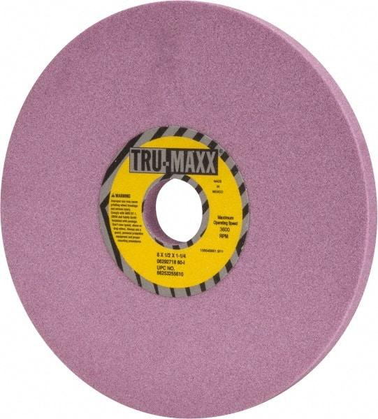 Tru-Maxx - 8" Diam x 1-1/4" Hole x 1/2" Thick, I Hardness, 60 Grit Surface Grinding Wheel - Aluminum Oxide, Type 1, Medium Grade, 3,600 Max RPM, Vitrified Bond, No Recess - Industrial Tool & Supply