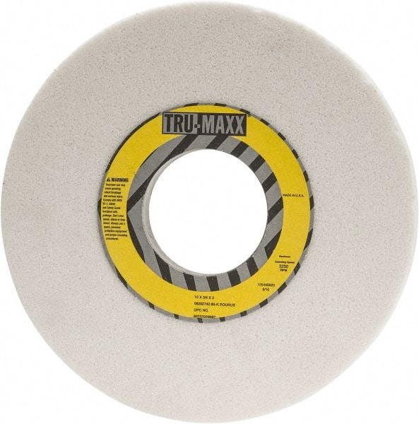 Tru-Maxx - 10" Diam x 3" Hole x 3/4" Thick, K Hardness, 60 Grit Surface Grinding Wheel - Aluminum Oxide, Type 1, Medium Grade, 3,250 Max RPM, Vitrified Bond, No Recess - Industrial Tool & Supply