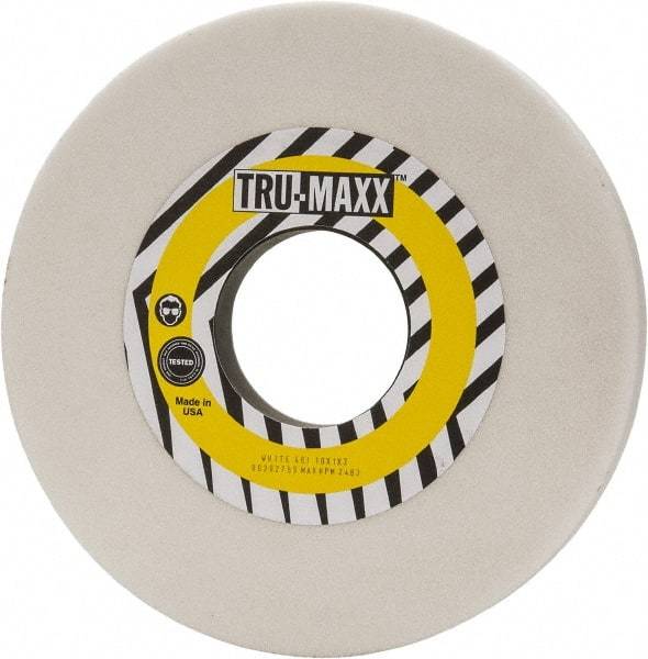 Tru-Maxx - 10" Diam x 3" Hole x 1" Thick, I Hardness, 46 Grit Surface Grinding Wheel - Aluminum Oxide, Type 1, Coarse Grade, 2,483 Max RPM, Vitrified Bond, No Recess - Industrial Tool & Supply